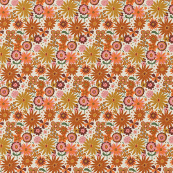 Printed Cotton CHICOREE Orange / Yellow